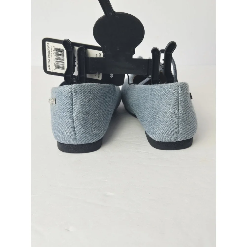 NEW Bebe Girls Toddler Shoes Denim sz 7 Flats floral